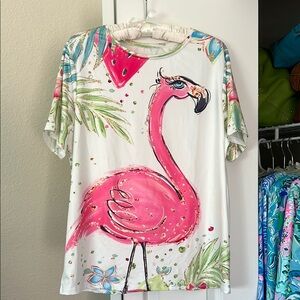 Colorful Flamingo Graphic T-Shirt
